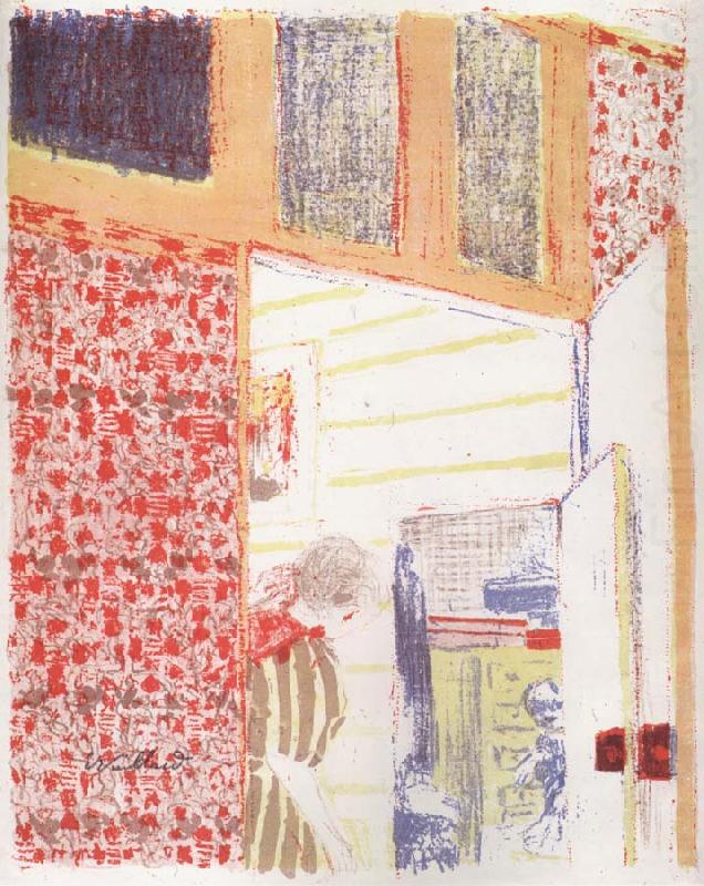 Interior with pink wallpaper III, Edouard Vuillard